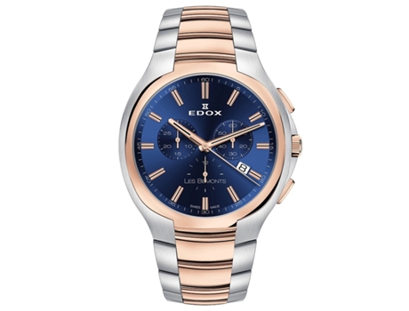 Edox Swissstf Les Bemonts Chrono Clock 10239-357R-Biru