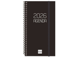 Agenda Finocam negra opaca 9,4 x 17,1 cm 2026