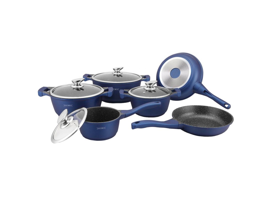 Juego de sartenes y cacerolas, 6 utensilios de cocina - Azul ROYALTY LINE