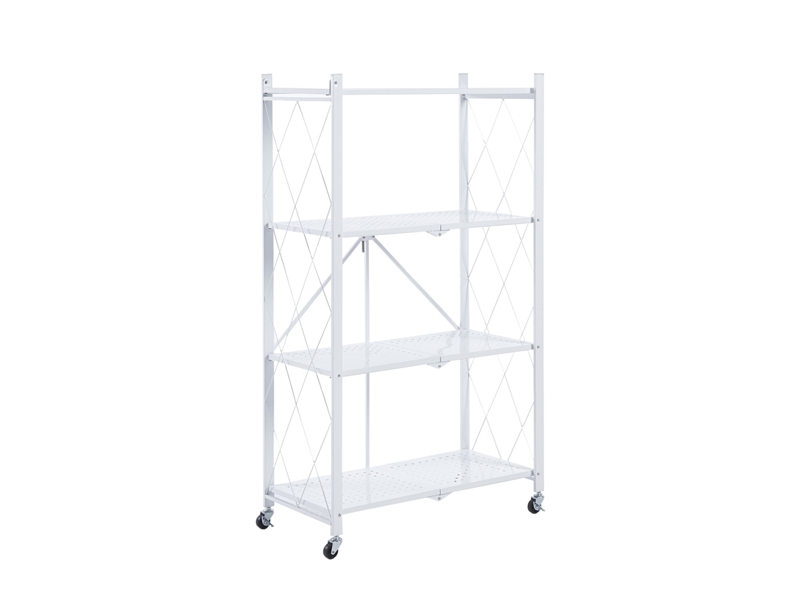 Caseta Para Gatos Con Estante Metálico Plegable Kim 122 71,5X36X122,5 Cm Blanco Con Ruedas Y 4 Cubos Soporta Hasta 160 Kg