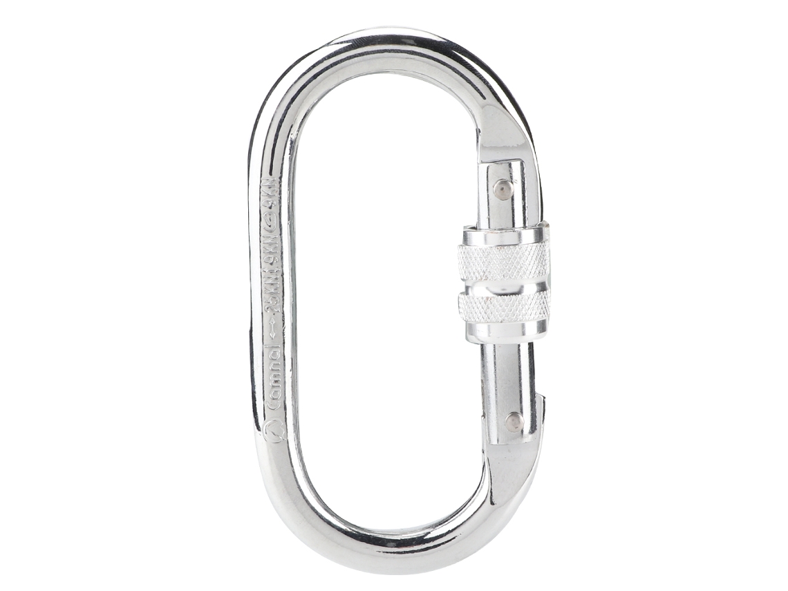 Anillo Tórico De Alpinismo Con Cierre De Seguridad, Mosquetón De Aleación De Acero, Rescate Externo, Color Plata, 25 Kn