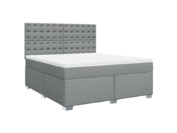 Maison Exclusive - Cama Box Spring Con Colchón Tela Gris Claro 180x200 Cm