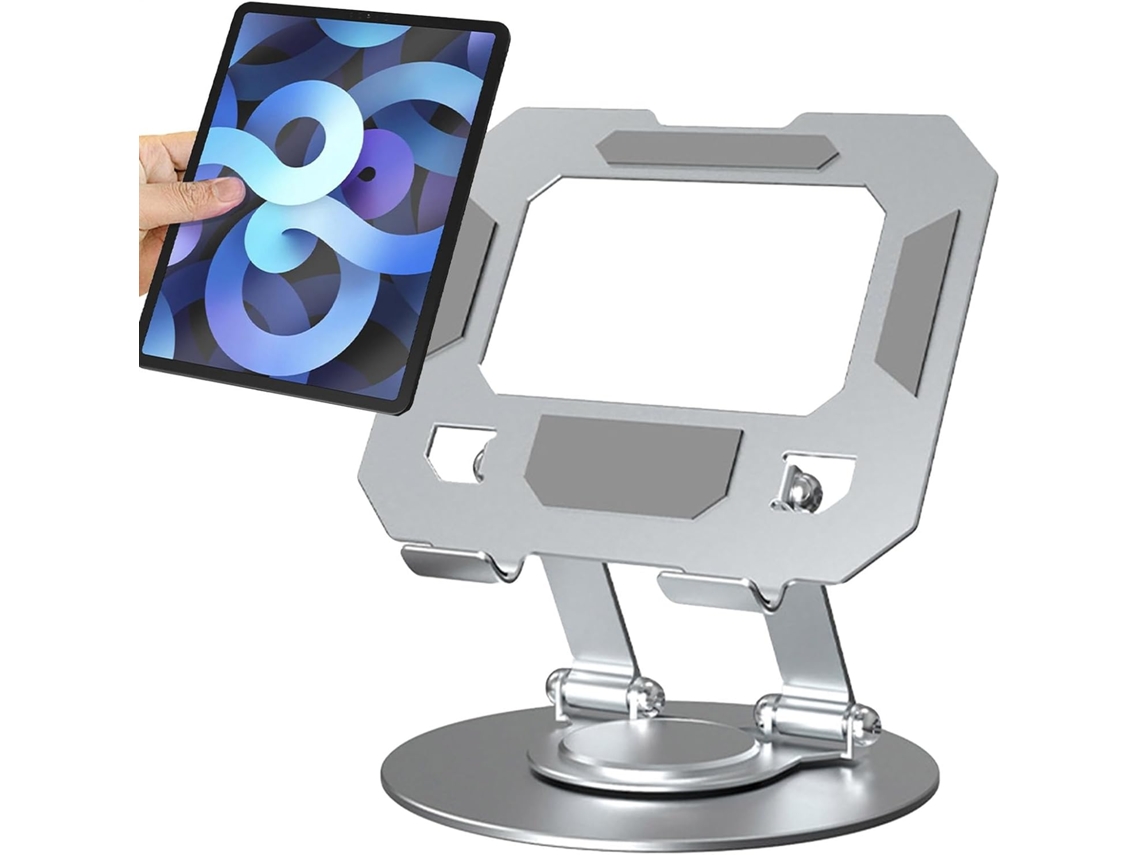 Soporte De Escritorio Para Tablet De Acero Ajustable Con Rotación De 360 Grados