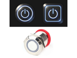 2026dz-2 Piezas Interruptor de botón metálico con reinicio automático 12 mm 4 pines con LED IP65 rojo 9~30v