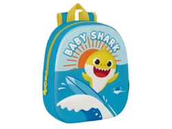 Mochila Escolar Baby Shark 3D 27 x 33 x 10 cm Azul