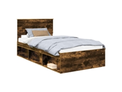 Maison Exclusive - Estructura De Cama Con Cabecera Roble Ahumado 100 X 200 Cm
