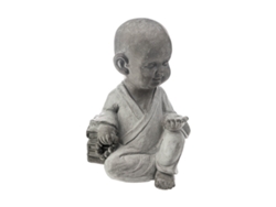 Figura Decorativa ATMOSPHERA Buda Menino Cinzento Magnésio 38,5x28,5x21,5 cm