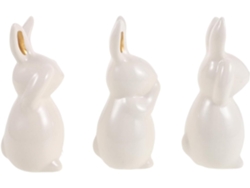 Figuras De Conejos En Miniatura, Elegante Decoración De Cerámica Blanca Resistente A Los Arañazos.