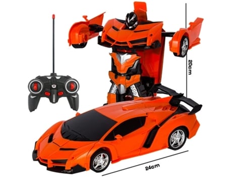 Juguete Teledirigido 2 en 1 coche de control eléctrico que transforma el robot de al aire libre de (naranja)