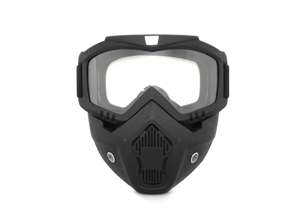 Casco De Motocicleta Con Gafas Protectoras, Visera Transparente Y Protección Ocular Contra El Viento.