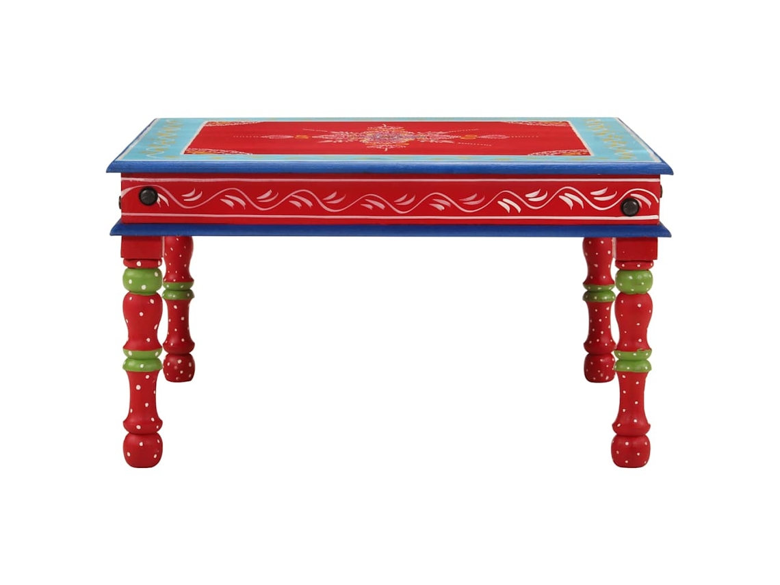 Mesa de centro HARLANV1, pintada a mano, madera maciza de mango rosa.