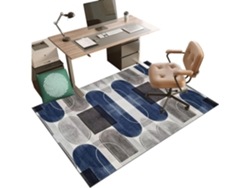 Tapete Protetor Piso Cadeira Escritório Antiderrapante 90 X 140 Cm Azulejo Azul