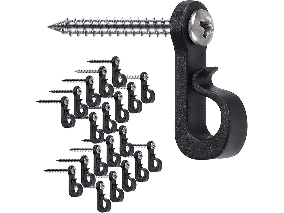 20 Ganchos Para Luces De Navidad (formato Q) Con Tornillo Phillips - Garage, Réveillon, Festa - Soporte Pesado