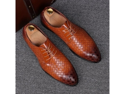 2026-zapatos De Cuero Formales Hombre Oxfords Rojos Geométricos Para Negocios, Bodas Y Fiesta Ybqjoo 38 Amarillo