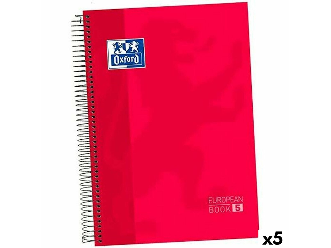 Cuaderno OXFORD Europeanbook 5 Rojo A4+ 120 Hojas (5 Unidades)
