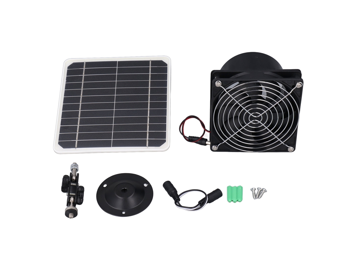Ventilador solar de 6,5 pulgadas, 50 W y 12 V para tuberías redondas.