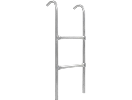 vidaXL Escalera de cama elástica de 2 peldaños acero plateado 72 cm