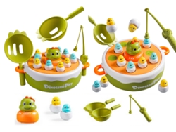 Accesorios para cañas de pescar de dinosaurios de madera verde B.active