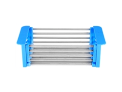 Cesta retráctil de acero inoxidable para escurridor de fregadero, lavavajillas y organizador de utensilios de cocina.