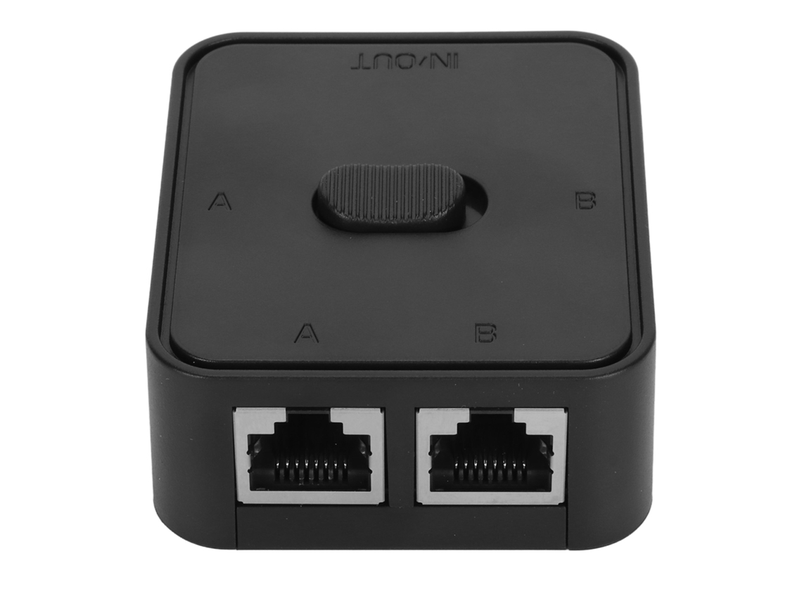 Baoj-2026 Switch de red Gigabit RJ45 Cat6 2 puertos 2 entradas 1 salida Divisor Sin alimentación Switch de red 1 entrada 2 salidas