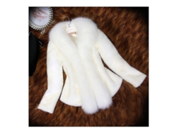2026-chaqueta De Invierno De Pelo Falso Lujoso Para Mujer Estilo Elegante Corta Corta Talla Asia 2xl Blanco