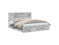 Maison Exclusive - Estructura De Cama Gris Concreto 200 X 200 Cm Madera Ingenieril