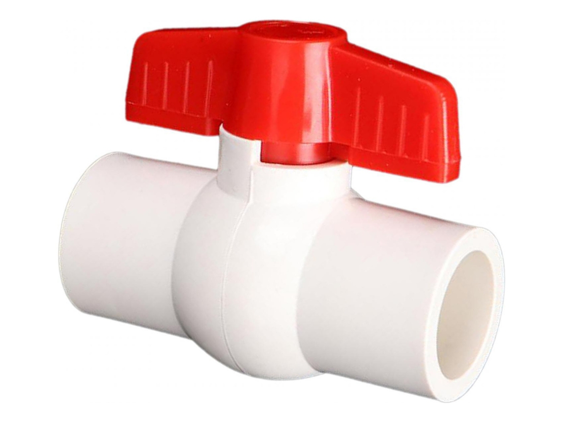 Válvula de bola de PVC con manija en T, válvula blanca de 20 mm, Slowmoose