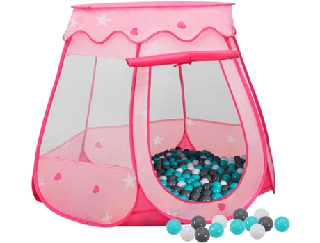 vidaXL Tienda de juegos para niños con 250 bolas rosa 102x102x82 cm
