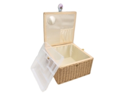 Caja de costura grande con bandeja extraíble, ligera y portátil.