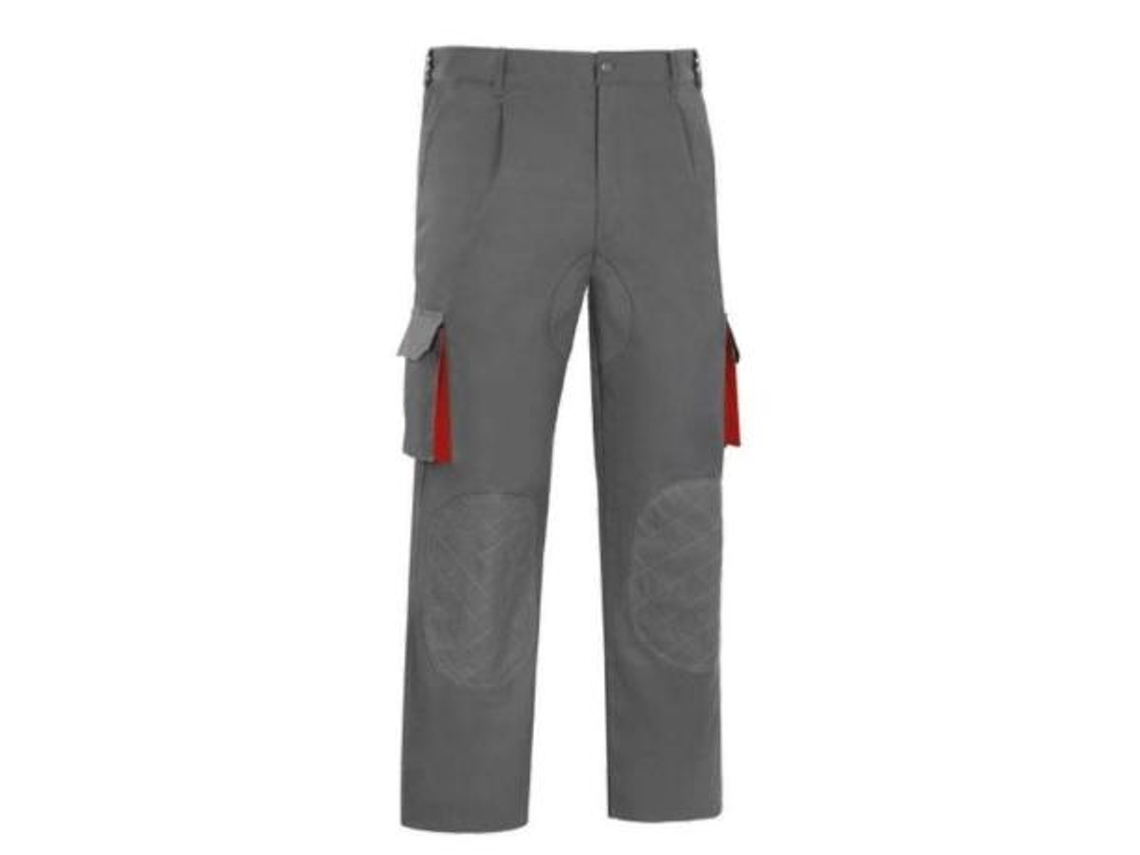 Pantalon multibolsillo bicolor reforzado talla 38-64 talla europea talla 54 ropa bicolor gris rojo