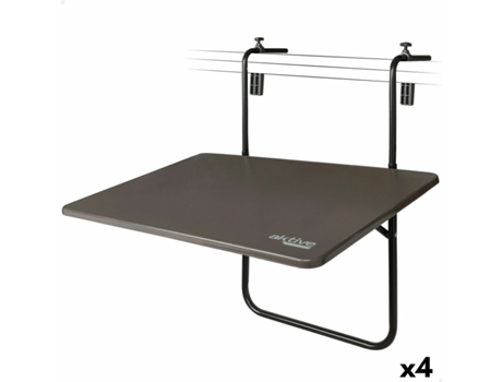 Mesa Plegable Aktive Para colgar en balcón 60 x 66,5 x 40 cm Acero (4 Unidades)