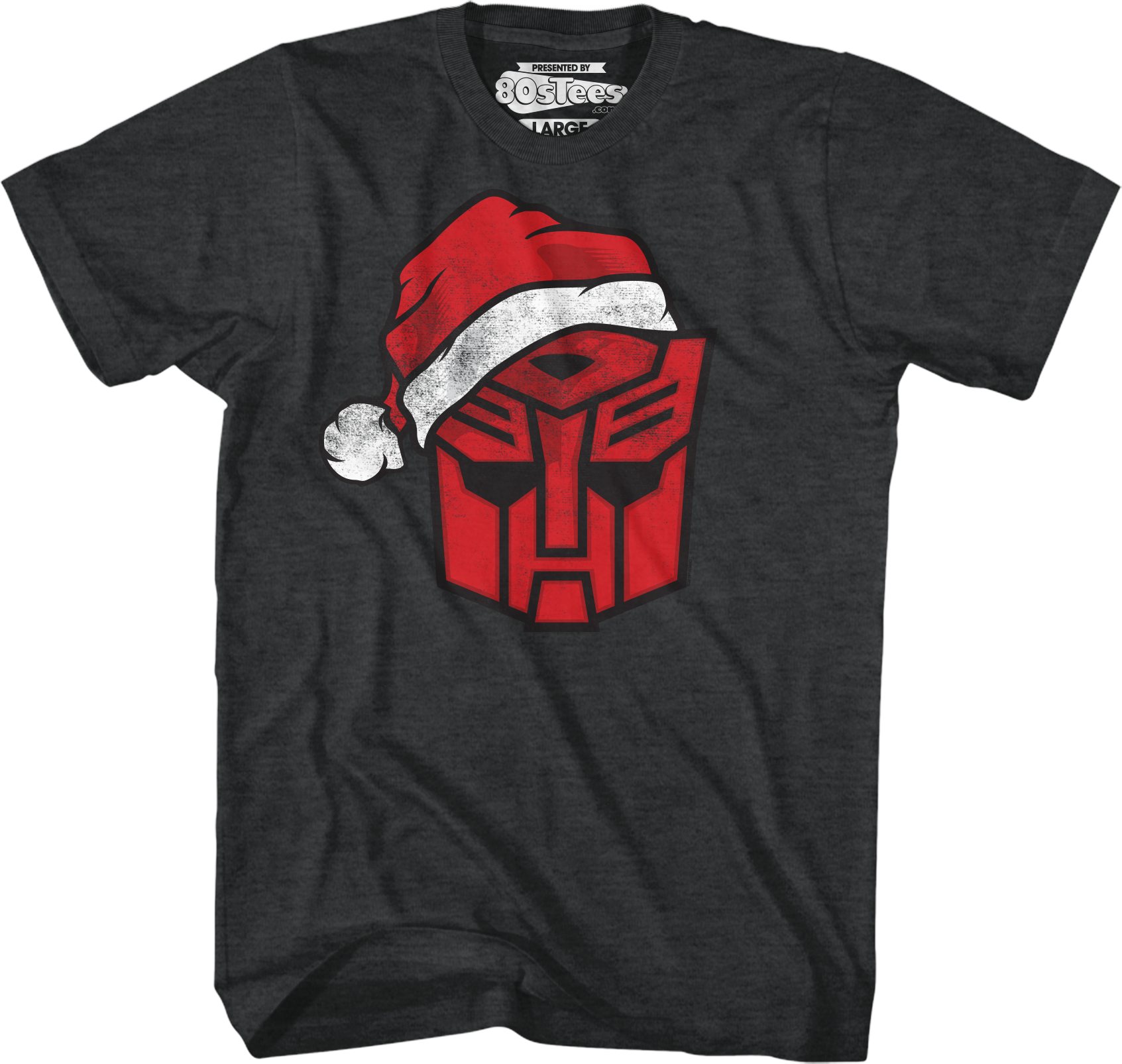 Camisetas Unisex DEEPSTONE Transformers Autobot Santa brezo negro (XXL)