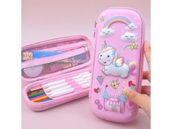 Estuches escolares Papelería Estuche 3D Estuche Unicornio Espacial Útiles escolares Estuche Escolar Estuche para lápices Rosa Gusshious