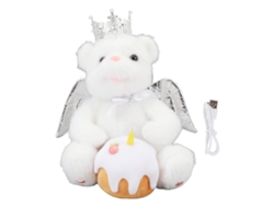 2026-oso De Peluche Cantante Lindo Juguete Musical Interactivo Educativo Eléctrico De Peluche Para Cumpleaños Vacaciones Blanco