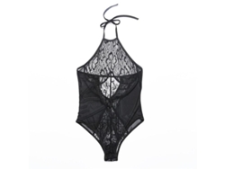 2026-body Malla De Encaje Para Mujer Con Escote Halter, Espalda Desnuda Y Diseño Vacío, Pijama Delgado De Noche