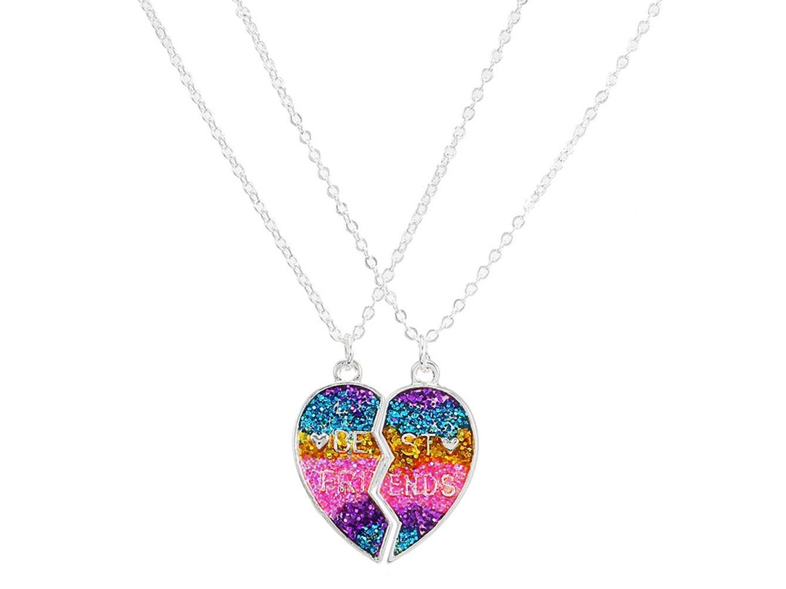 2 Collares De La Amistad Con Colgante De Corazón E Imanes - Collar De Calidad