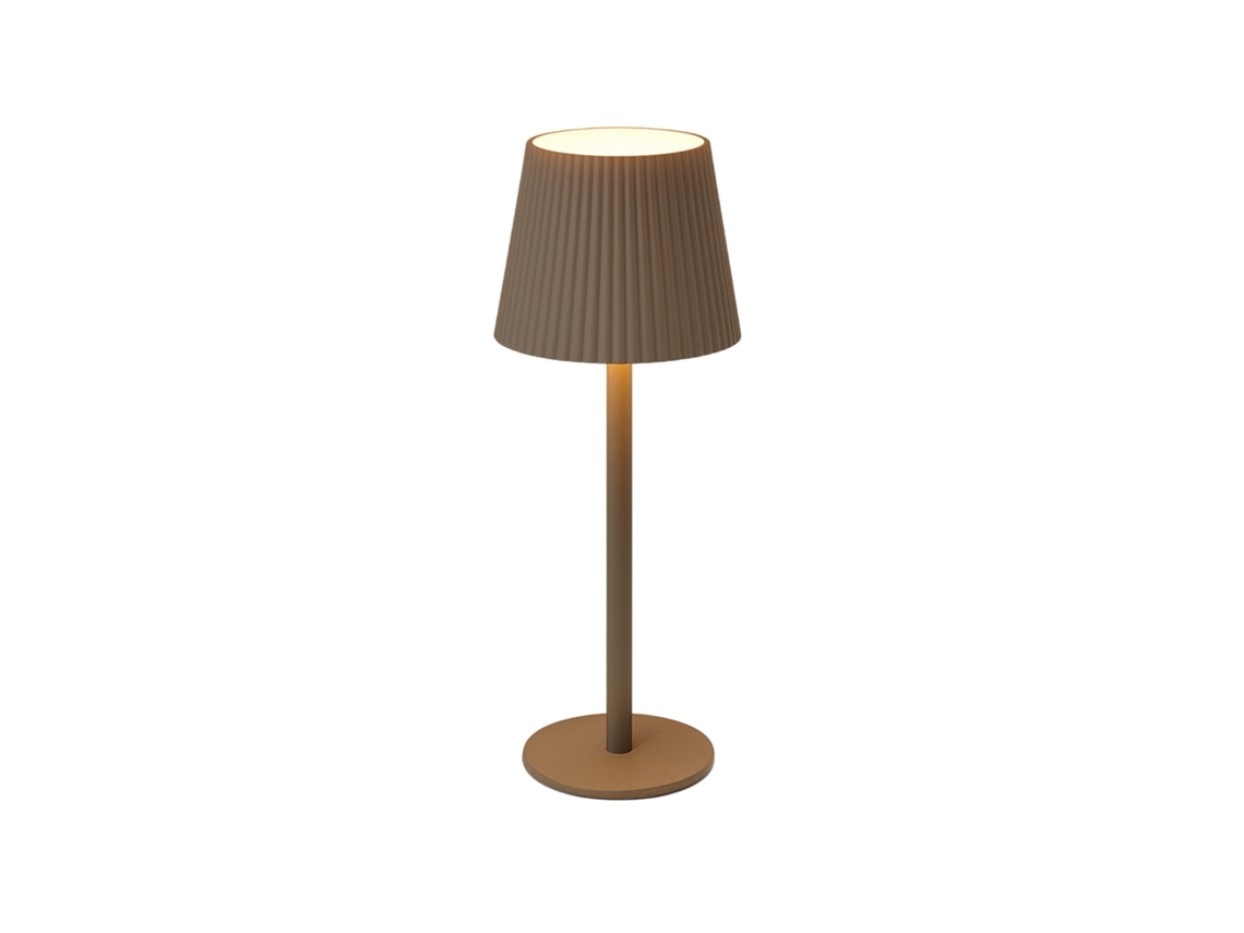 Lámpara de mesa LED recargable color topo, 32 luces blancas cálidas y 4 niveles de brillo Wellhome