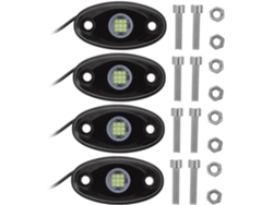 Kit De Chasis Led De 4 Piezas, Iluminación Ambiental Verde Impermeable Para Automóviles Y Camiones.