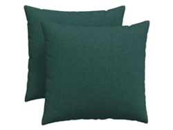 HARLANV1 Juego de 2 cojines para sofá en tela o verde oscuro (50x50cm)
