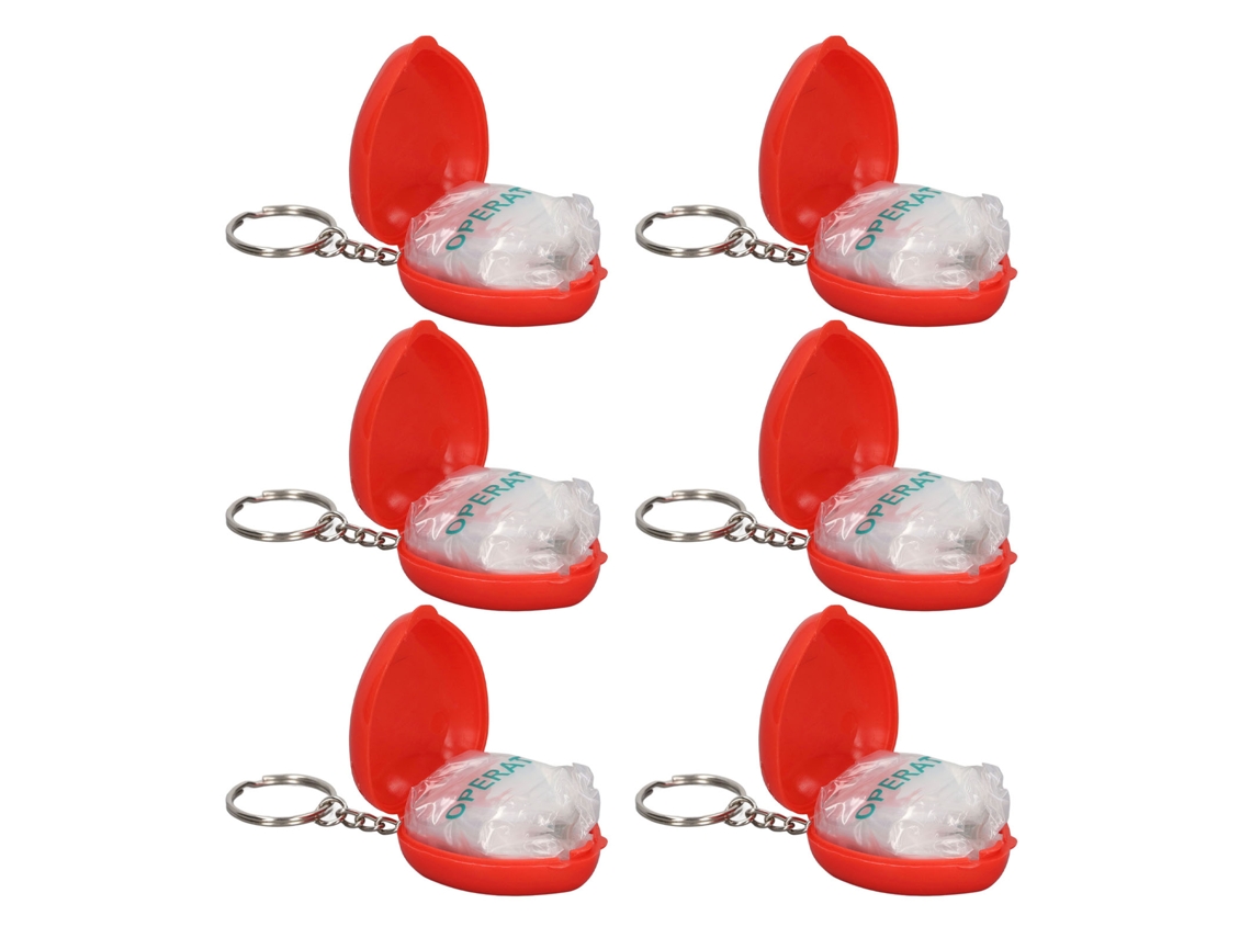 6 Protectores Faciales Para Reanimación Cardiopulmonar Con Válvula Unidireccional, Llavero Portátil.