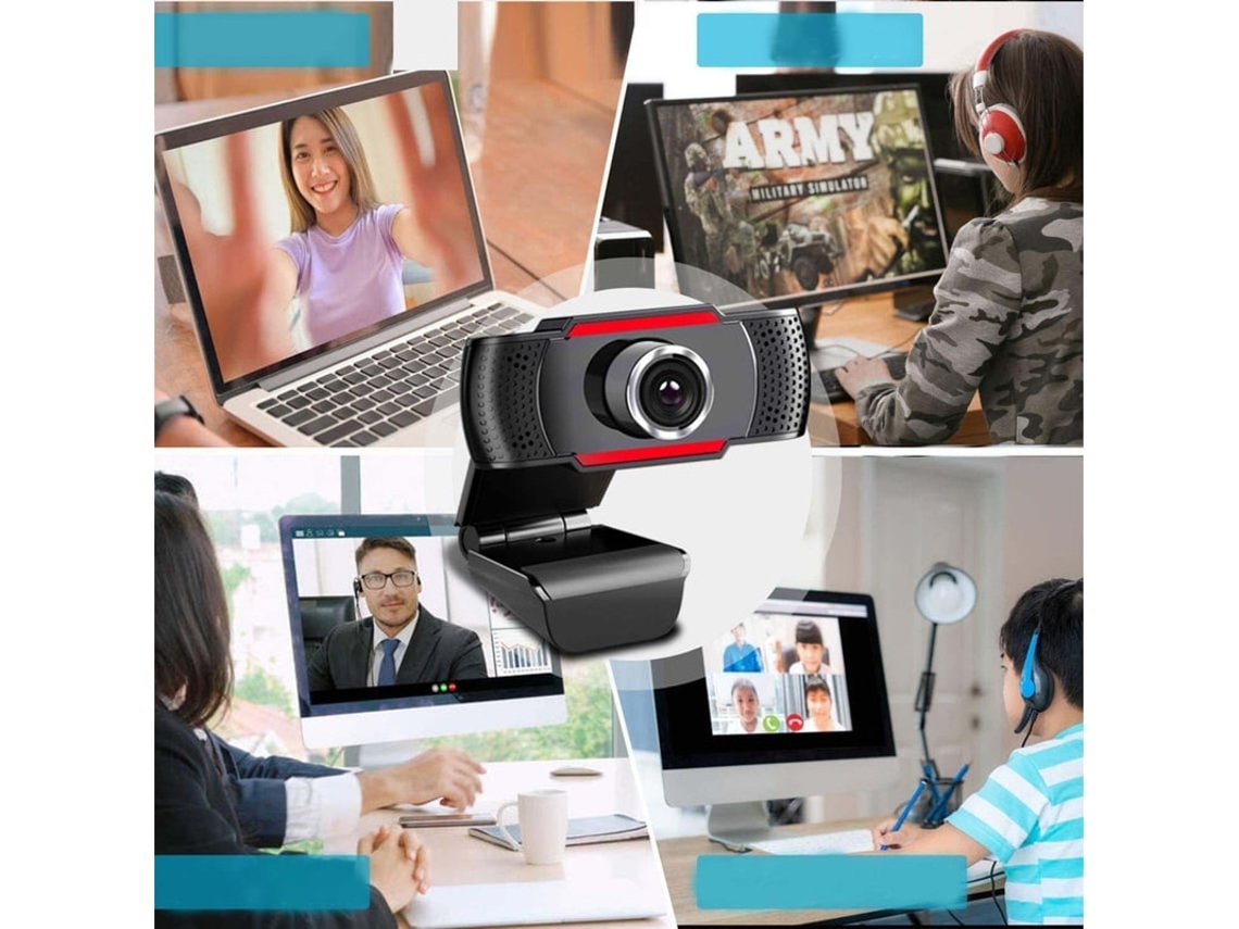 Cámara web 1080p con micrófono, cámara USB HD, ángulo de visión de 105° con corrección automática de luz, plug and play para Yizhood