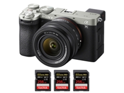 Sony A7c Ii Plateado + Fe 28-60mm F/4-5.6 + 3 Sandisk 256gb Uhs-ii 300mb/s - Cámara Fotográfica Híbrida + Ebook Pricedirect