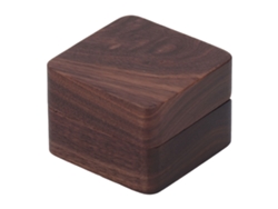 Caja Para Anillos De Nogal Negro Estilo Retro Con Botón Magnético Portátil Para Pedidas De Mano.