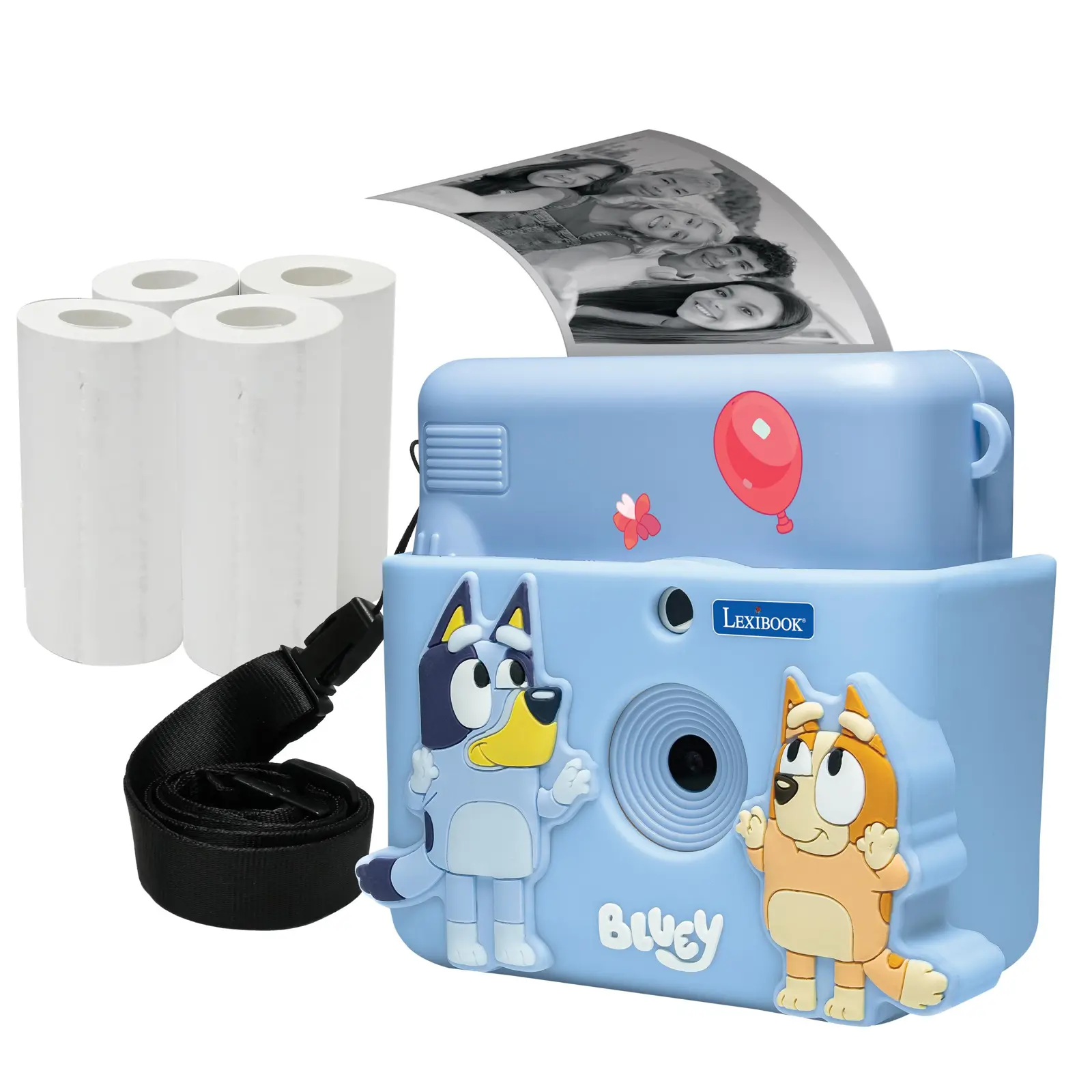 Starcam® Print, Kamerapaket Mit Sofortdrucker, 4 Papierrollen, Trageriemen, 3d-bluey-silikonhülle Und Personalisierungsset