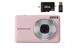Cámara Digital Compacta Dc403 Cámara Ccd De Nivel Básico 44mp Zoom 16x Pantalla De 2.4 Pulgadas 32gb Rosa Gertiz