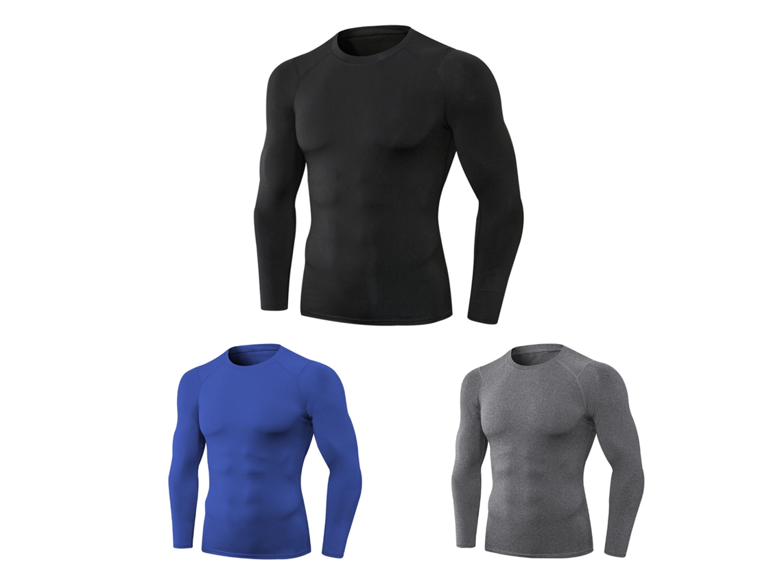3 Camisetas De Compresión De Manga Larga De Secado Rápido Para Hombre, Ideales Para Entrenar Y Correr.