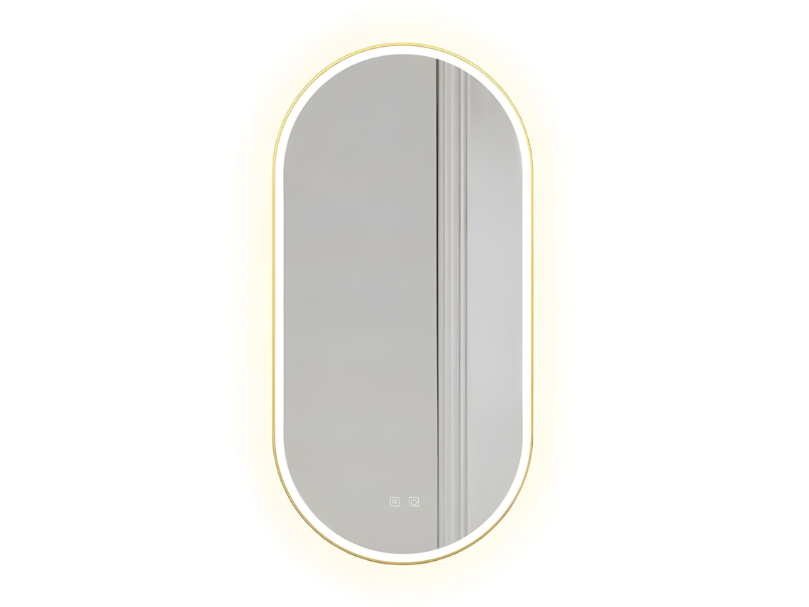 Espejo Rea Led Ovl Brush Gold 50x100cm