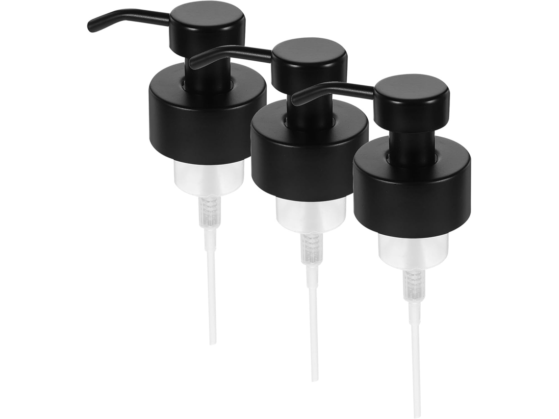 3 Pièces Pompe à Savon Liquide Noire De Rechange Cabeza De Para Distributeur De Compatible Y Shampoo...