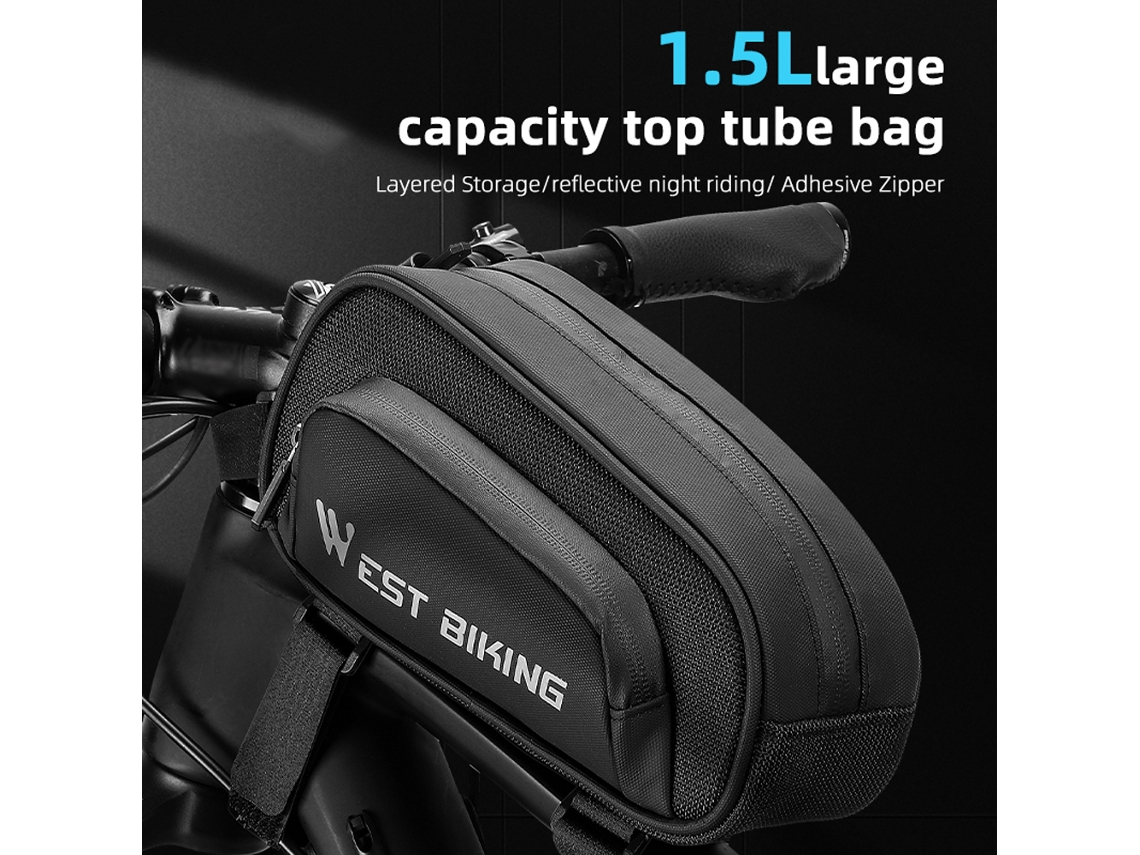 Bolsa Delantera Para Bicicleta De 1,5 L, Impermeable Con Cremallera Suave Y Accesorios Para Bicicleta De Carretera.