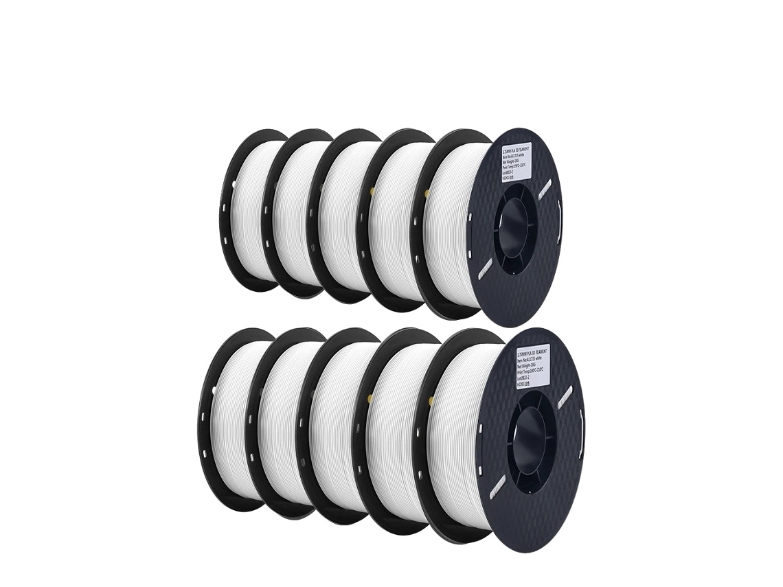 Filamento PLA para impresora 3D, diámetro de 1,75 mm, rollo de 1 kg, PLA blanco OEM de 10 kg